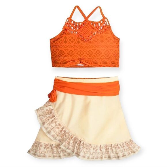 Disney Store Moana Deluxe Swimsuit for Girls 3 pc Set - Picture 2 of 5